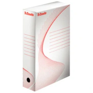Arkivbox 100 mm, vit/röd (10)