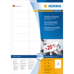 Herma etikett avtagbar 63,5x29,6 (2700)