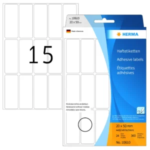 Herma etikett manuelll avtagbar 20x50 vit (360)