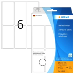 Herma etikett manuelll avtagbar 34x67 vit (144)