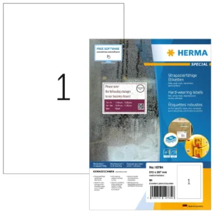 Herma etikett film extra tålig 210x297 vit matt (80)