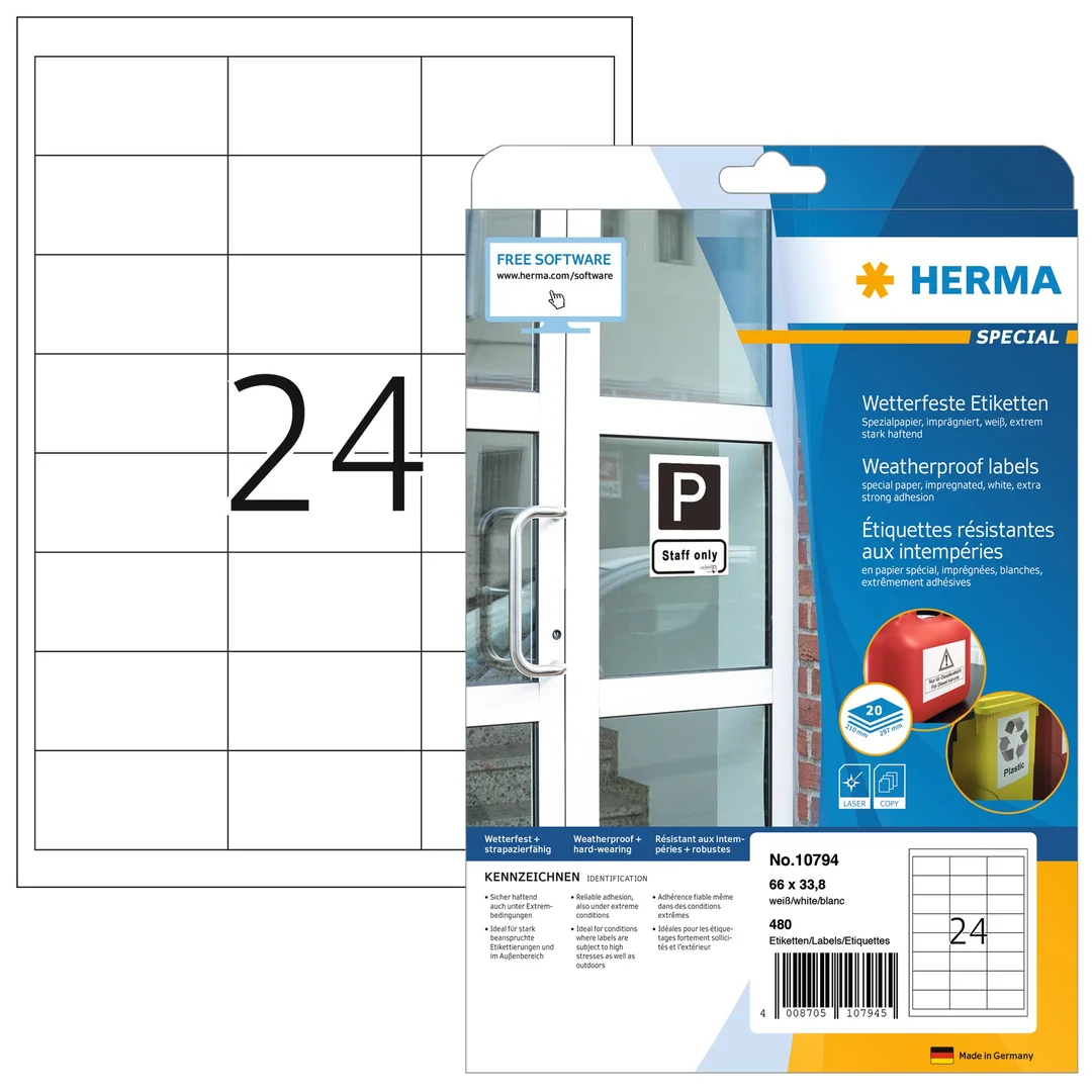 Herma etikett extra vädertålig 66x33,8 (480)