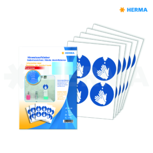 Herma etikett ''Sprita händerna'' ø10 (20)