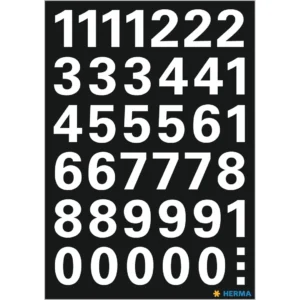 Herma label Vario numbers 0-9 15 high white