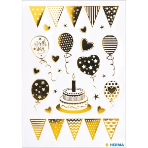 Herma stickers Creative birthday party gold foil (1)