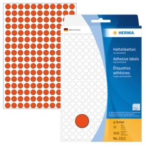 Herma etikett manuelll KP ø8 röd (5632)