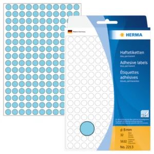 Herma etikett manuelll KP ø8 blå (5632)