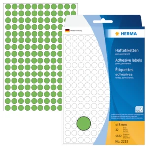 Herma etikett manuelll KP ø8 grön (5632)