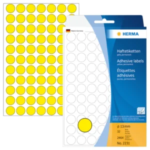 Herma etikett manuelll KP ø13 gul (2464)