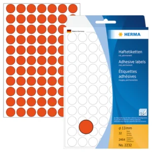 Herma etikett manuelll KP ø13 röd (2464)