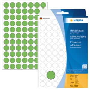 Herma etikett manuelll KP ø13 grön (2464)