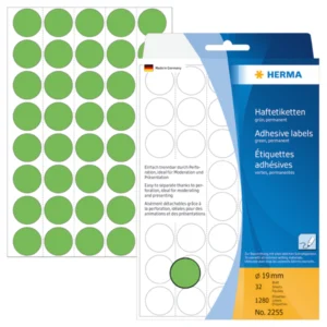 Herma etikett manuelll KP ø19 grön (1280)