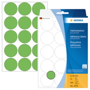 Herma etikett manuelll KP ø32 grön (480)