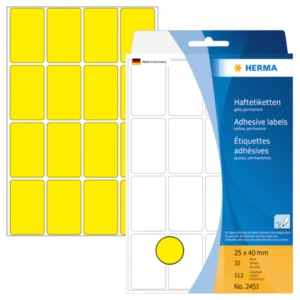 Herma etikett manuelll KP 25x40 gul (512)