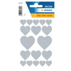 Herma stickers Decor hjärtan silver (2)