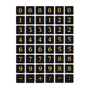Herma etikett siffror 0-9 13x13 guld/svart