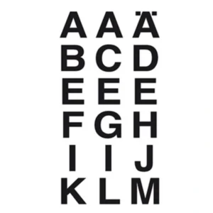 Herma etikett bokstäver A-Z 20x20 svart