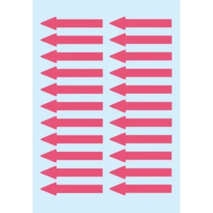 Herma etikett pilar 38x7 neon röd (88)