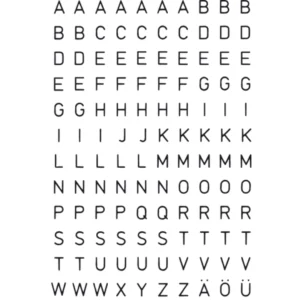 Herma etikett bokstäver A-Z 5mm svart