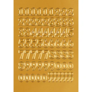 Herma etikett siffror 0-9 12mm guld