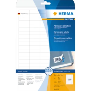 Herma etikett avtagbar 38,1x12,7 (2750)