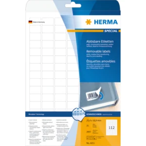 Herma etikett avtagbar 25,4x16,9 (2800)
