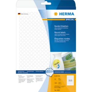 Herma etikett avtagbar ø10 (7875)