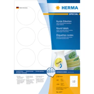 Herma etikett avtagbar ø60 (1200)