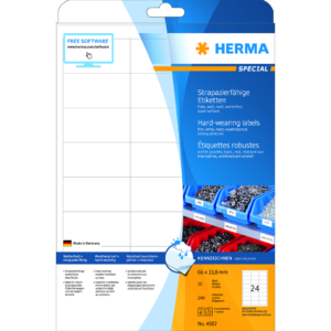 Herma etikett film extra tålig 66x33,8 matt (240)
