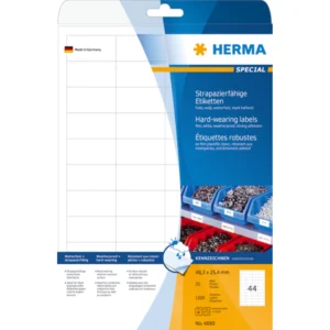 Herma etikett film extra tålig 48,3x25,4 matt (1100)