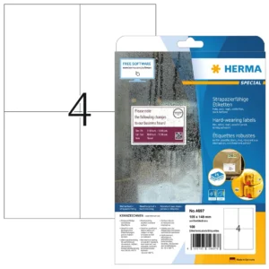 Herma etikett film extra tålig 105x148 matt (100)