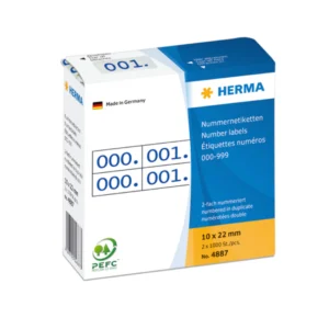 Herma etikett siffer 0-999 dubbel 10x22 blå (2x1000)