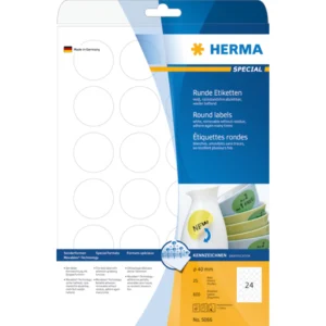 Herma etikett avtagbar ø40 (600)