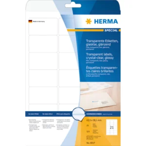 Herma etikett film 63,5x38,1 transp glossy (525)