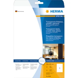 Herma etikett film 210X297 transp glossy (25)