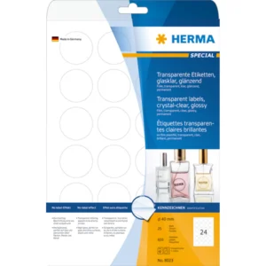Herma etikett film ø40 transp glossy (600)