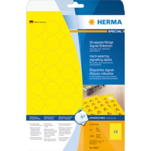 Herma etikett film extra tålig ø30 gul (1200)
