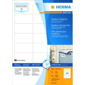 Herma etikett film extra tålig 63,3x33,9 (960)
