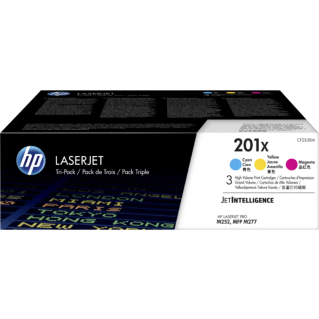 Color LaserJet 201X toner 3-pack (Cyan/Magenta/Yellow)