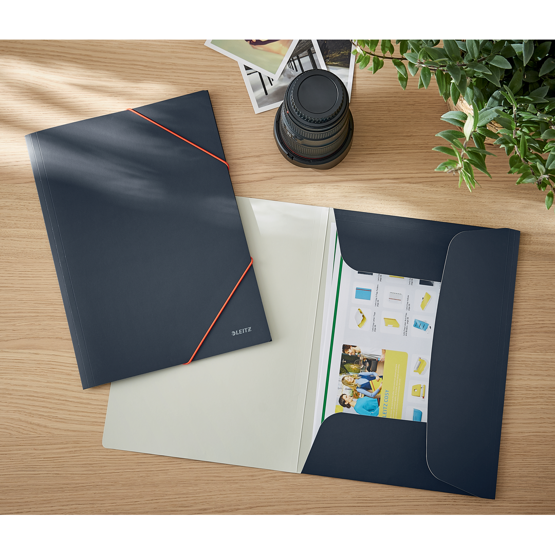 3-klaffmapp Leitz Cosy A4 kartong Grå - Bild 2