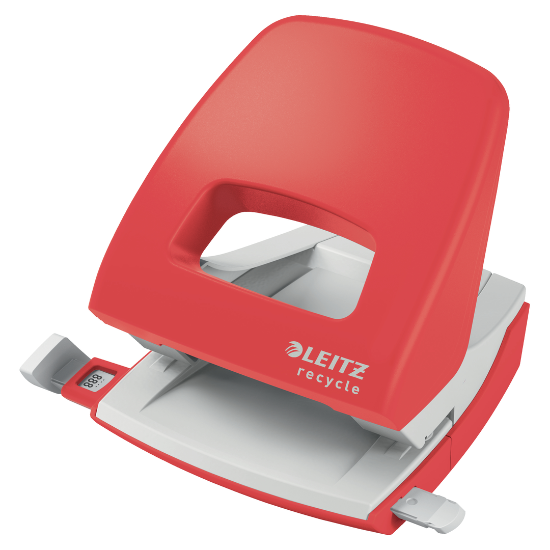 Leitz Recycle Hålslag 2h/30ark EU röd