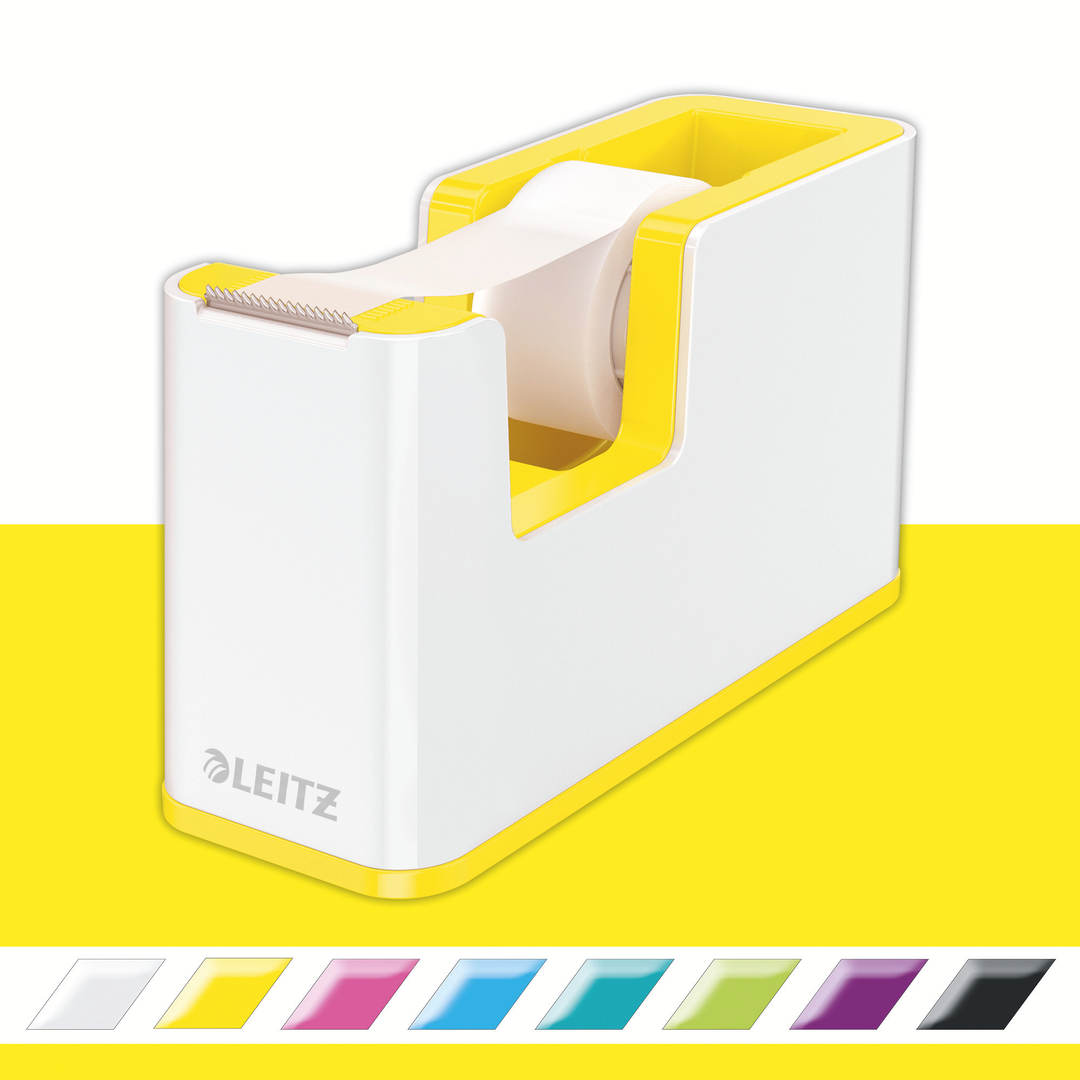 Tejpdispenser m tejp WOW vit/gul - Bild 2