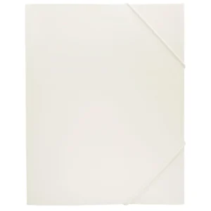 Gummibandsmapp PP 3-klaff vit