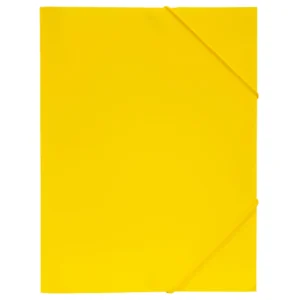 Gummibandsmapp PP 3-klaff gul