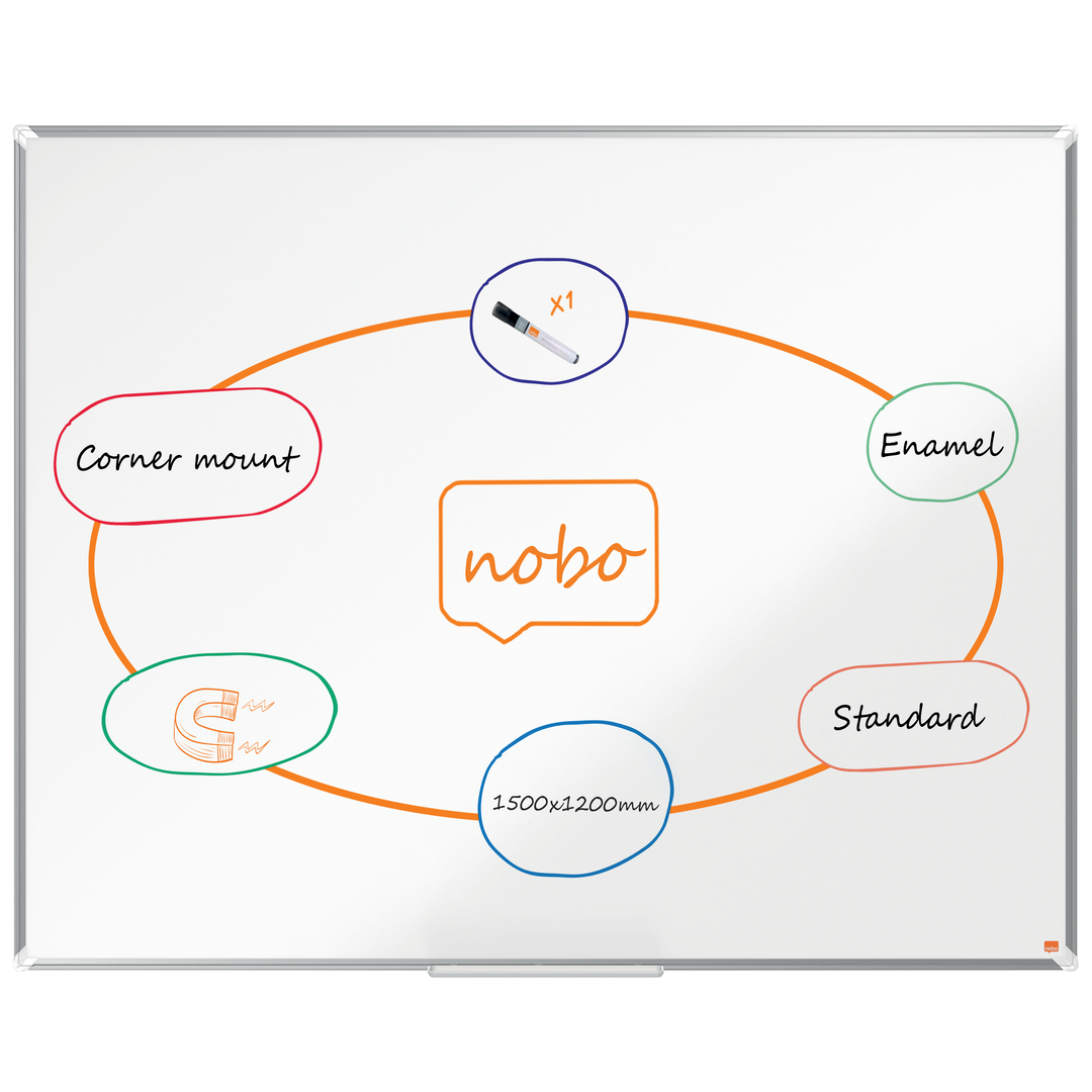 Whiteboard Premium Plus Emalj 150x120 cm