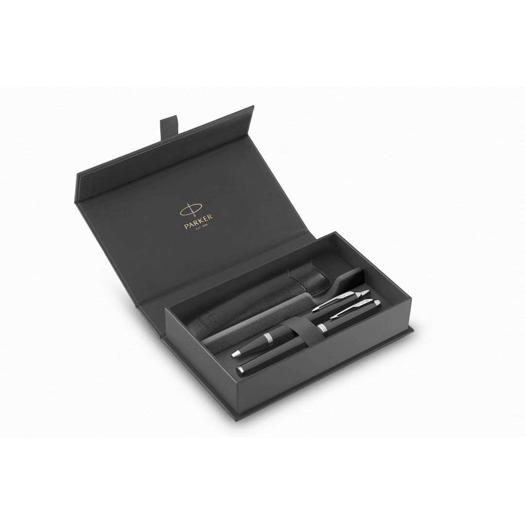 Parker Duoset IM BallPoint+Fountain Pen black/chrome
