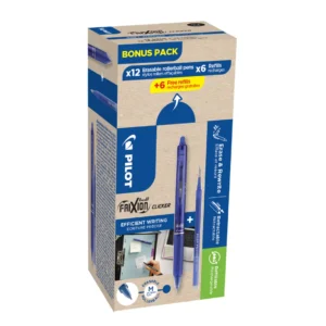 Frixion Clicker blå bonus pack 12 pennor / 6 refills + 6 ref