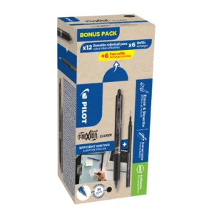 Frixion Clicker svart bonus pack 12 pennor / 6 refills + 6 r