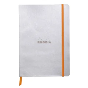 Rhodiarama soft A5 silver dot ivory