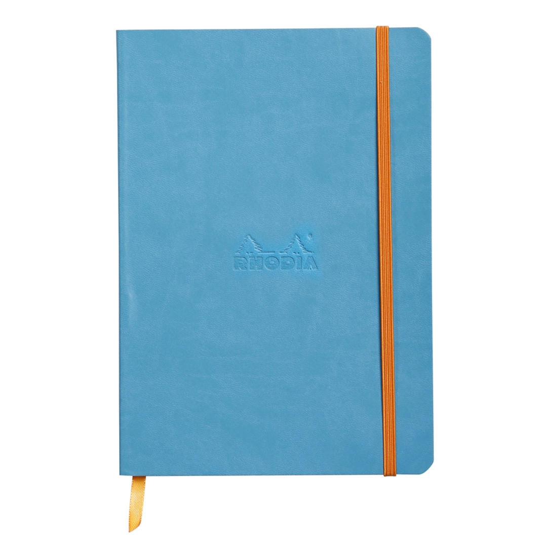 Rhodiarama soft A5 turquoise dot ivory